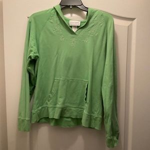 Women’s small pale green cotton hoodie by Sport Savvy